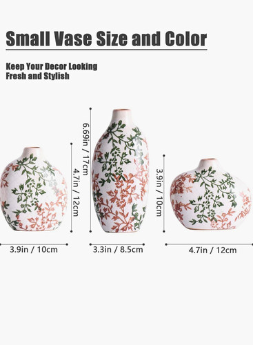 Ceramic vase white floral - ceramic,