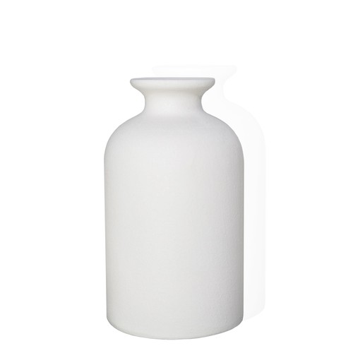 White ceramic small vase - -,
