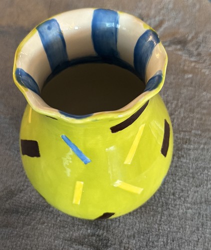 Artisan ceramic vase green - vase,
