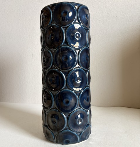 Modern blue ceramic art vase - modern,