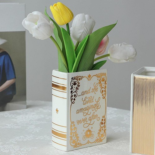 Book shaped decorative vase - decorative,