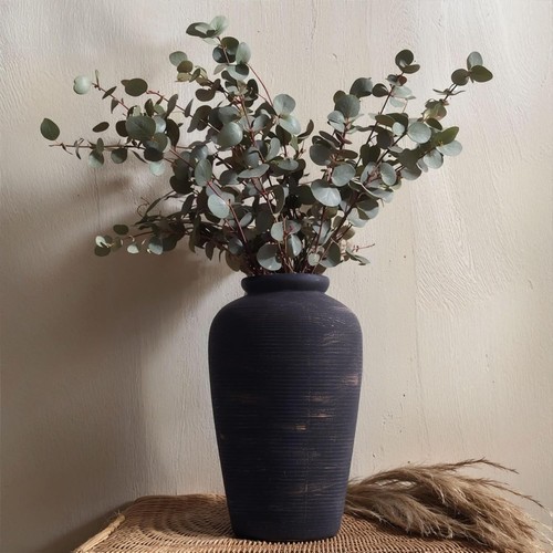 Large black vase - vase, tall
