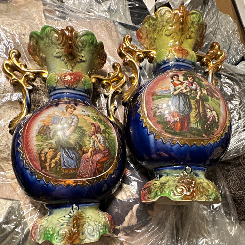 Antique pair ceramic hand - pair,