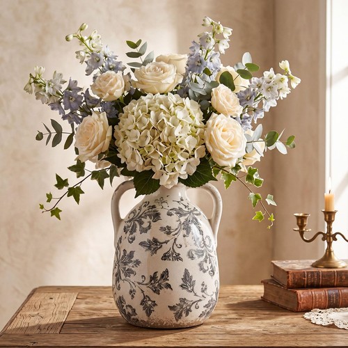 Ceramic vintage flower - flower, vase