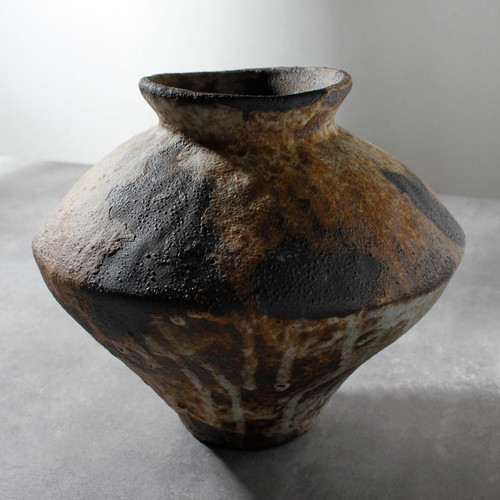 Rusty ceramic vase - rusty, wabi
