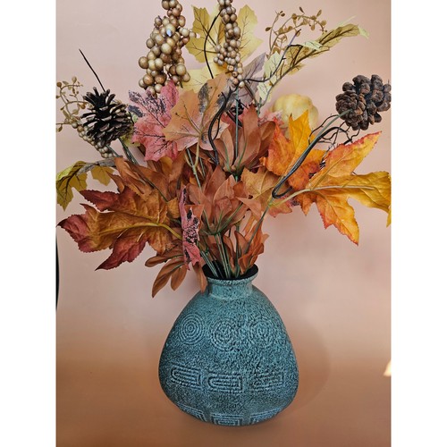 Southwestern aztec vase teal - southwestern,
