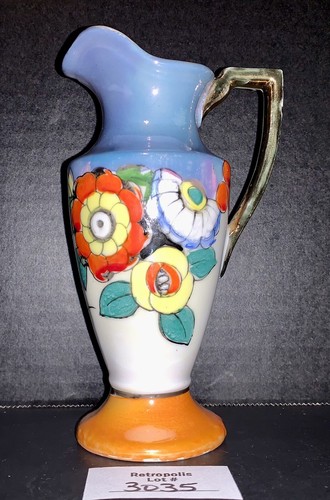 Peach lusterware blue - peach, orange