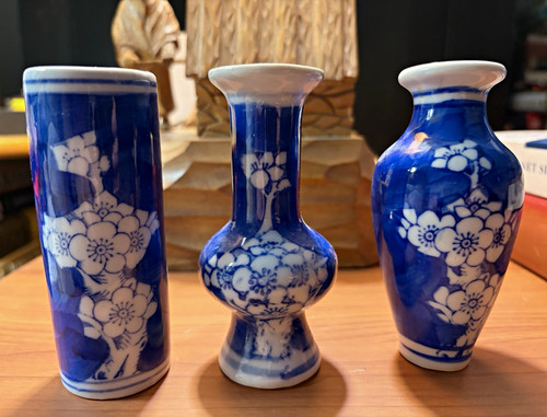 Set blue white floral - set, 3