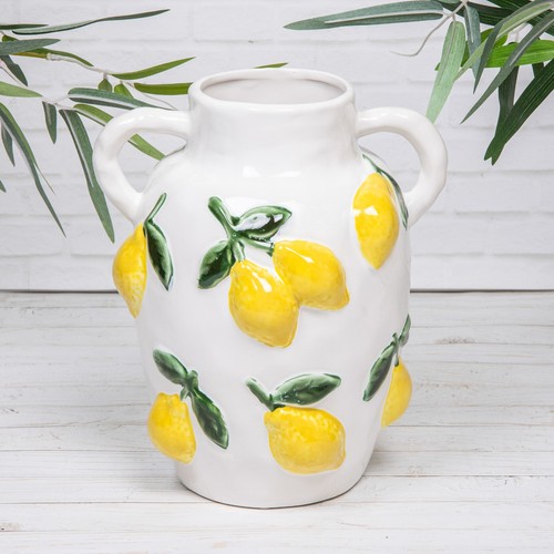 Lemon vase embossed fruit - vase,
