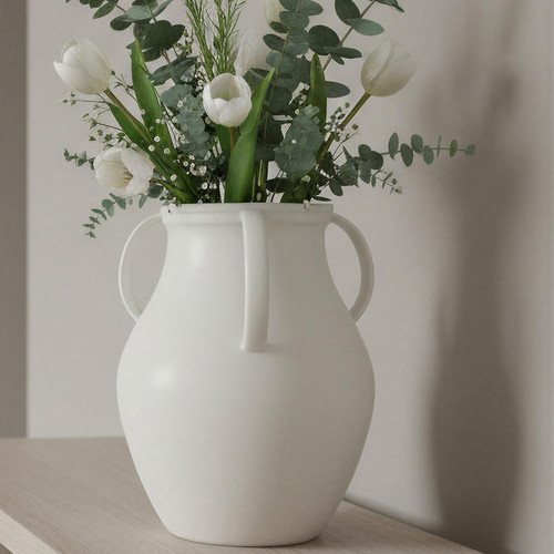 Matte white ceramic jug - ceramic, vase