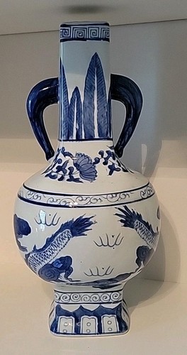 Asian chinoiserie vase - vase, dragons