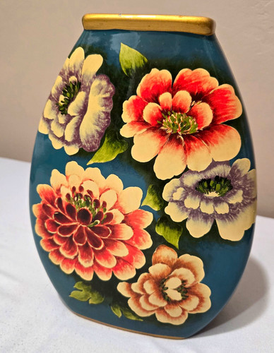 Blue floral ceramic - blue,