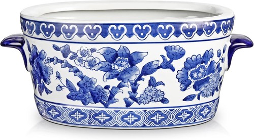 Blue and white - white, ceramic