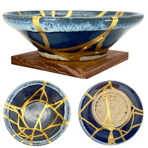Kintsugi bowl handmade pottery - kintsugi,
