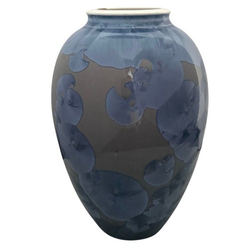 Signed blue crystalline - crystalline, glaze