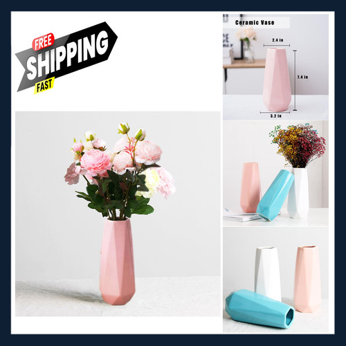 Ceramic vase pink inch - pink, 7.4