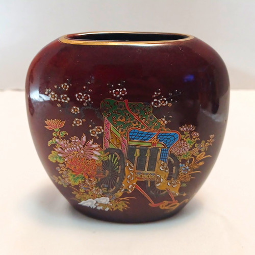 Burgundy ceramic vase - burgundy,