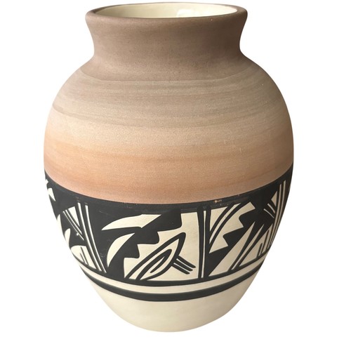 Pottery vase tan terracotta - vase,