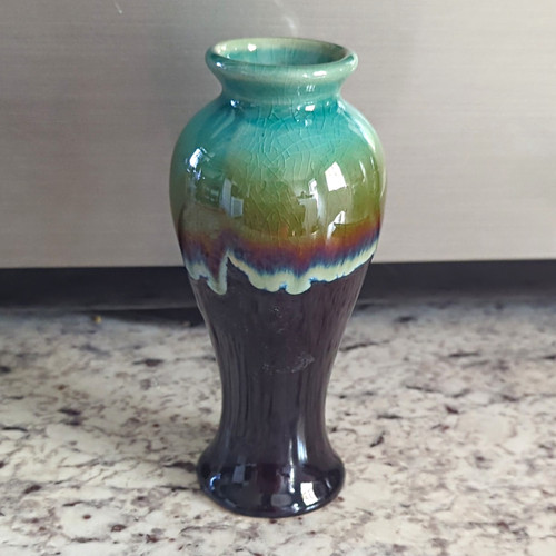 Ceramic vase green blue brown - ceramic,