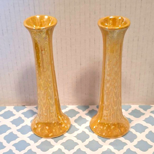 Pair beige crackle glaze - beige,