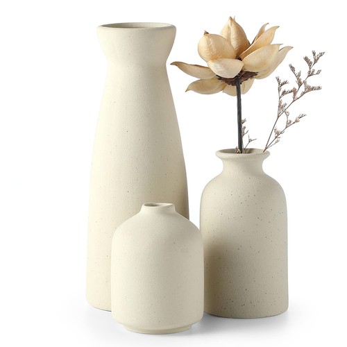 Cemabt beige ceramic vase set - cemabt,
