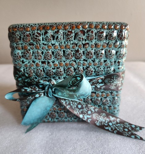 Square ceramic planter - ceramic, vase