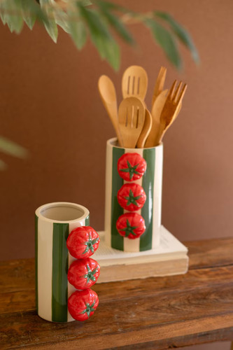 Set ceramic green striped - 2,