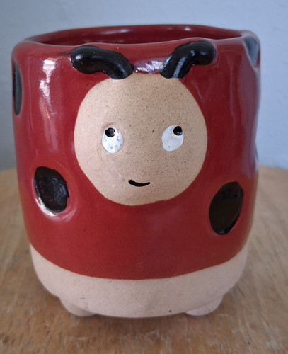 Ladybug plant vase - ladybug, (hard