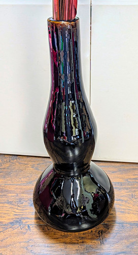 Black glossy ceramic bottle - glossy,
