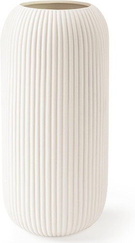 White ceramic vase - ceramic, for