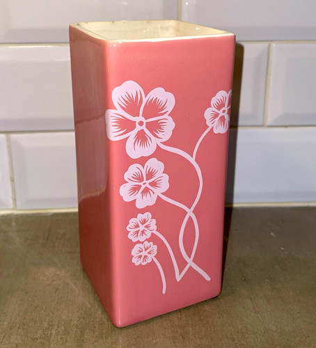 Ceramic vase pink - vase, floral