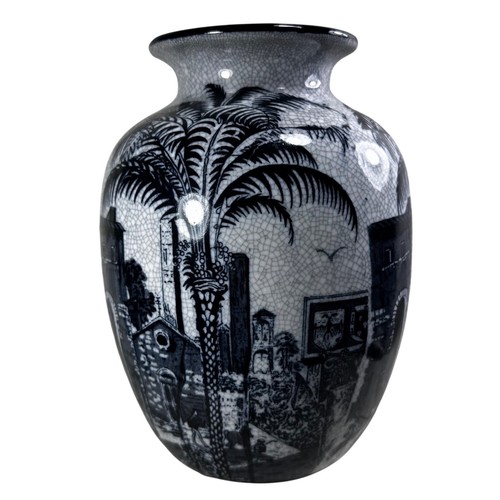 Black white crackle glaze - black,