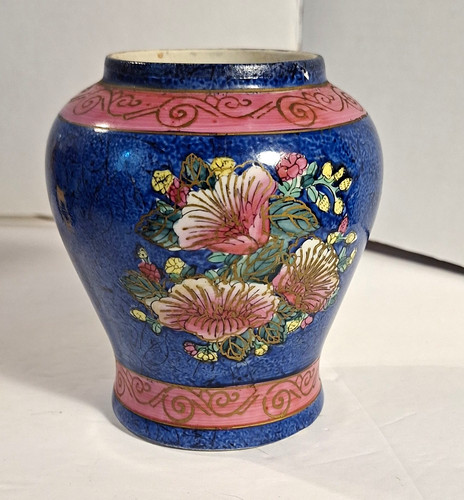 Small hand painted - ceramic, urn