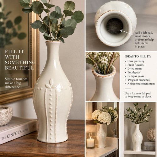 White ceramic bud vase - ceramic,