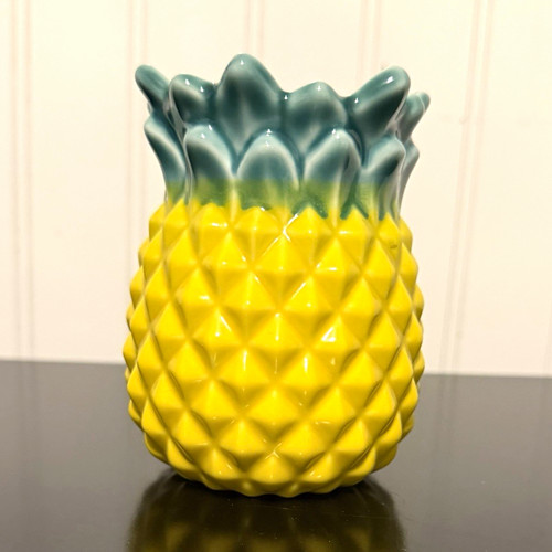 Pineapple ceramic vase pen - ceramic, vase/pen