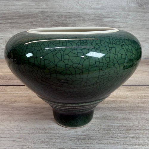 Signed studio pottery green - signed,