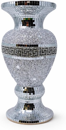 Silver mosaic mirror vase - mosaic,