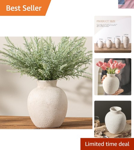 Rustic ceramic vase with - rustic,