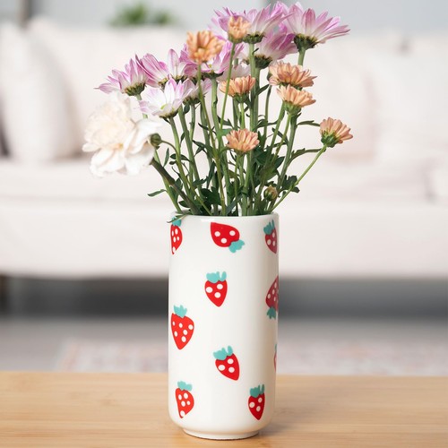 Cute ceramic strawberry vase - cute,
