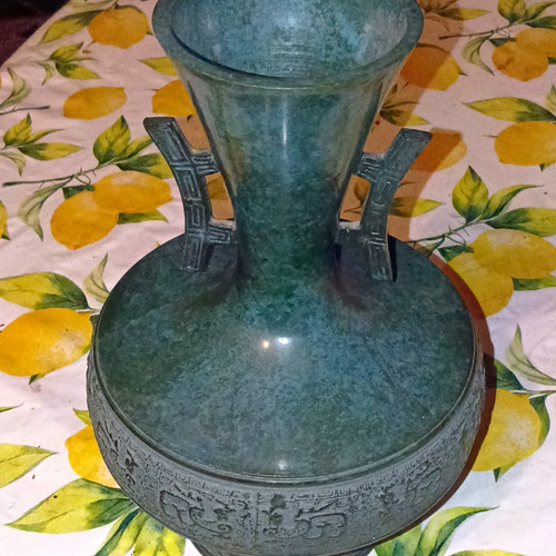 Unmarked green glossy ceramic - glossy,
