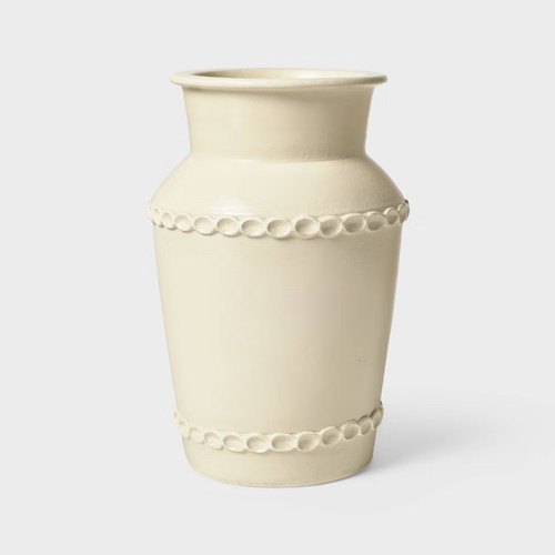 Thumb print ceramic vase - ceramic, tall