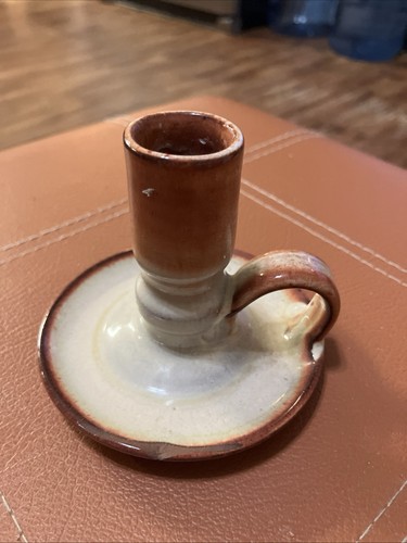 Pottery candlestick with - pottery,