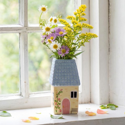 Ceramic house shape vase x - vase, 2.4