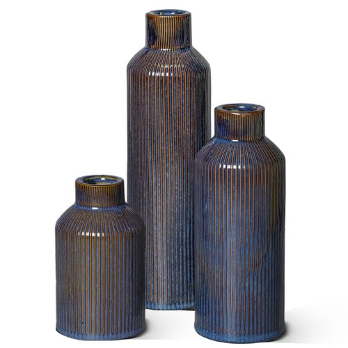 Blue ceramic vase - blue, 3
