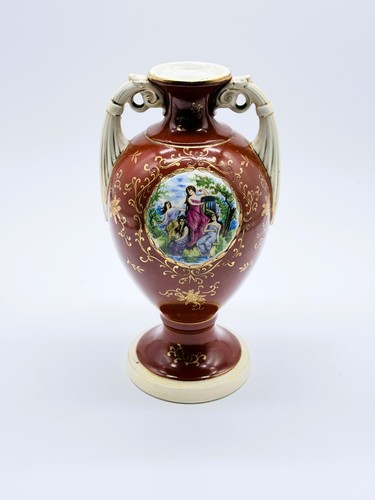 Vintage burgundy double handle - vintage,
