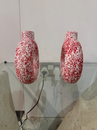 Modern ring ceramic vase red - ring,