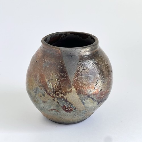 Raku pottery vase - raku,
