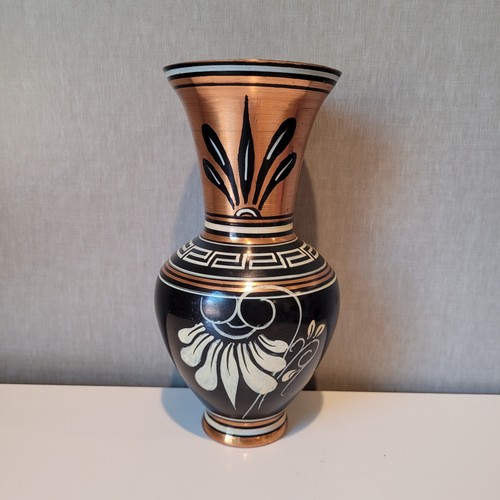 Vintage greek copper ceramic - copper,