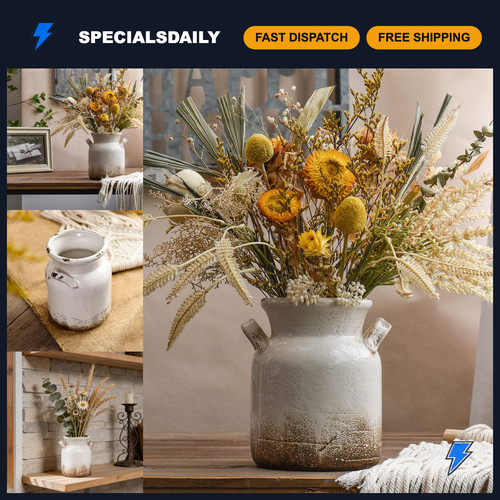 Rustic ceramic flower vase - flower,
